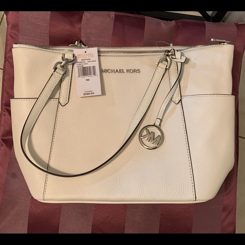 Michael Kors White Pebble Leather